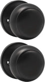 KNOBWELL 2 Pack Matte Black Closet Door Knobs, Individual Dummy Door Knob Single Side,Interior Door Knobs, Easy Installation