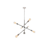 Living District Indoor Modern Home Decorative Bright Ceiling Axel 6 Lights Polished Nickel Pendant