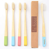 laboos Best Nature Manual Color Bamboo Toothbrush, New Extra Soft Compact Bristle Toothbrush,Best Biodegradable Toothbrush for G