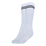 Mukhaksh (Pack Of 1 Pair Boys Kids White Socks With Black Stripes Border Lining White With Black Stripes Calf Length School Unif