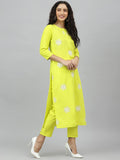 Gosriki Women'S Cotton Blend Embroidered Straight Kurta Palazzo & Dupatta (Entu Lime Green_New_Xl-Go_Green_X-Large),Green,,B0B4FXT4RB