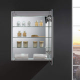 Fresca Tiempo 24 Wide X 30 Tall Wall Mount Bathroom Medicine Cabinet With Dimmable Led Lights, Right Hinge, 3 Shelves, Anti-