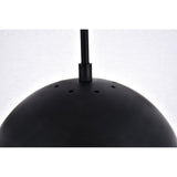 Living District Eclipse 1-Light Mid-Century Metal Pendant In Black And Clear