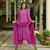 Gosriki Women'S Rayon Blend Straight Embroidered Kurta With Pant & Dupatta (Tabana Pink-Gs_S_Pink_Small),Pink,,B0DJWH2FFK