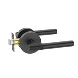 FILTA Black Door Handles Interior Passage Door Handle Knurled Keyless Door Levers Matte Black Handle for Bathroom Bedroom Heavy 