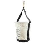 Klein Tools 5113S TaperedWall Bucket with Swivel Snap Hook, No. 6 Canvas, 13Inch Height