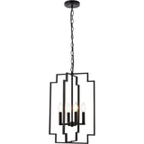 Living District Indoor Modern Home Decorative Bright Ceiling Rosenfeld 4 Lights Pendant In Black