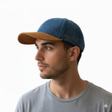 Neon Rock Premium Denim Fabric Stylish Cap For Men And Women With Brown Visor And Durable Adjustable Metal Buckle Closure (In, A