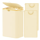 SpaceAid Double Laundry Hamper 2 Section with Lid and Removable Laundry Bags, 160L Clothes Basket with Bamboo Handles, Large Col