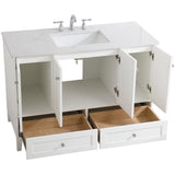 Elegant Decor Sommerville 48 Single Quartz Top Bathroom Vanity In White