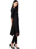 Ziyaa Women'S Crepe Kurta (Zikucr3052-Xl_Black_X-Large)