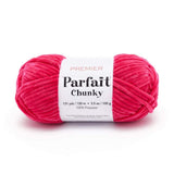 Premier Parfait Chunky Yarn, Super Bulky, Ideal for Knitting & Crocheting, Chenille, Bright Pink, 3.5 oz, 131 Yards