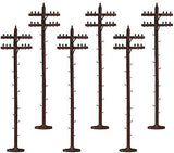Lionel Electric O Gauge Model Train Accessories, Standard Telephone Poles, Pack of 6 (637851)