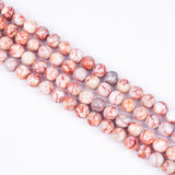 Asingeloo 8mm Red Network Jasper Natural Gemstone Beads for Jewerly Making Round Smooth Stone Beads 15/Strand (Red Network Jaspe