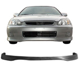 Freemotor802 Compatible With 1999-2000 Honda Civic Front Bumper Lip T-R Style Black Pp Spoiler Guard Splitter Valance Chin -Like New