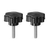HARFINGTON 2pcs Star Knobs M8 x 35mm 304 Stainless Steel Threaded Stud 46mm Plastic 6-Star Head Hand Tightening Thumb Screw Clam