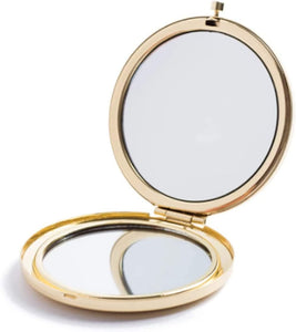 HREW MIHAGUTY Magnifying Compact Mirror for Purses with 2 x 1x Magnification, Folding Mini Pocket Double Sided Travel Makeup Mir