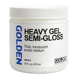 GOLDEN Heavy Gel Semi-Gloss, 16 fl. oz. Jar, Professional Acrylic Gel Medium, Semi-Transparent