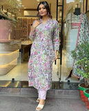 Anni Designer Women'S Rayon Blend Straight Printed Kurta With Pant (Raincol-Multi_Xxl_Multi_Xx-Large) Multicolour,Multicolour,2XL,Rayon Blend,Regular,