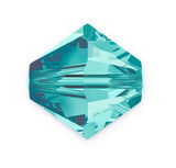 100pcs Genuine Preciosa 3mm (0.12 Inch) Small Faceted Bicone Crystal Beads Blue Zircon Compatible with Swarovski Elements Crysta
