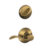 Schlage F59 ACC 609 LH Accent Interior Left-Handed Lever with Deadbolt, Antique Brass (Interior Half Only)