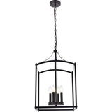 Living District Janet 4-Light Mid-Century Metal Pendant In Black