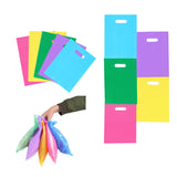 ysmile Colorful Plastic Shopping Bag Small Business Poly Die Cut with Handle Plastic Merchandise Bag for Retail 7.8x11.8 100 ct