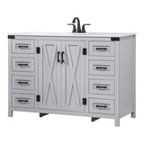 Elegant Decor Grant 48 Aluminum Mdf Single Bathroom Vanity In Gray