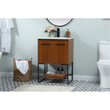 Elegant Decor Sloane 24 Mdf And Steel Single Bathroom Vanity In Teak