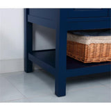 Elegant Decor Metropolis 60 Solid Wood And Metal Single Bathroom Vanity In Blue