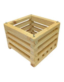Divine Blossoms Solid Pine Wooden Hanging Planter Basket Width 8 Inches Height 6.5 Inches (5 Nos)