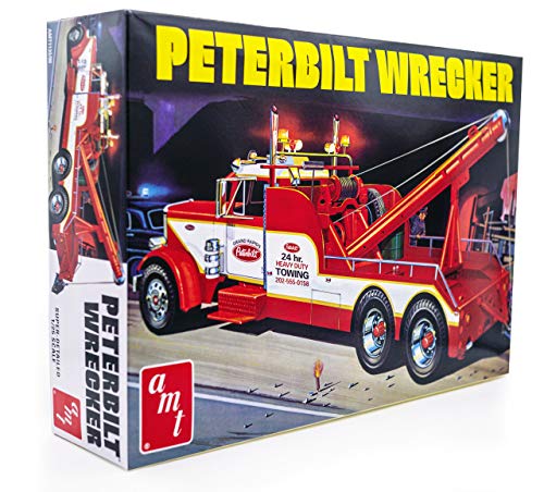 Amt Peterbilt 359 Wrecker Model Kit - 1/25 Scale Buildable Tow Truck For Kids And Adults (Amt1133)
