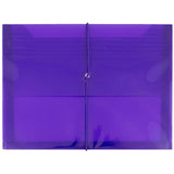 JAM PAPER Plastic Expansion Envelopes with Elastic Band Closure - Letter Booklet - 9 3/4 x 13 with 2.5 Inch Expansion - Purple -
