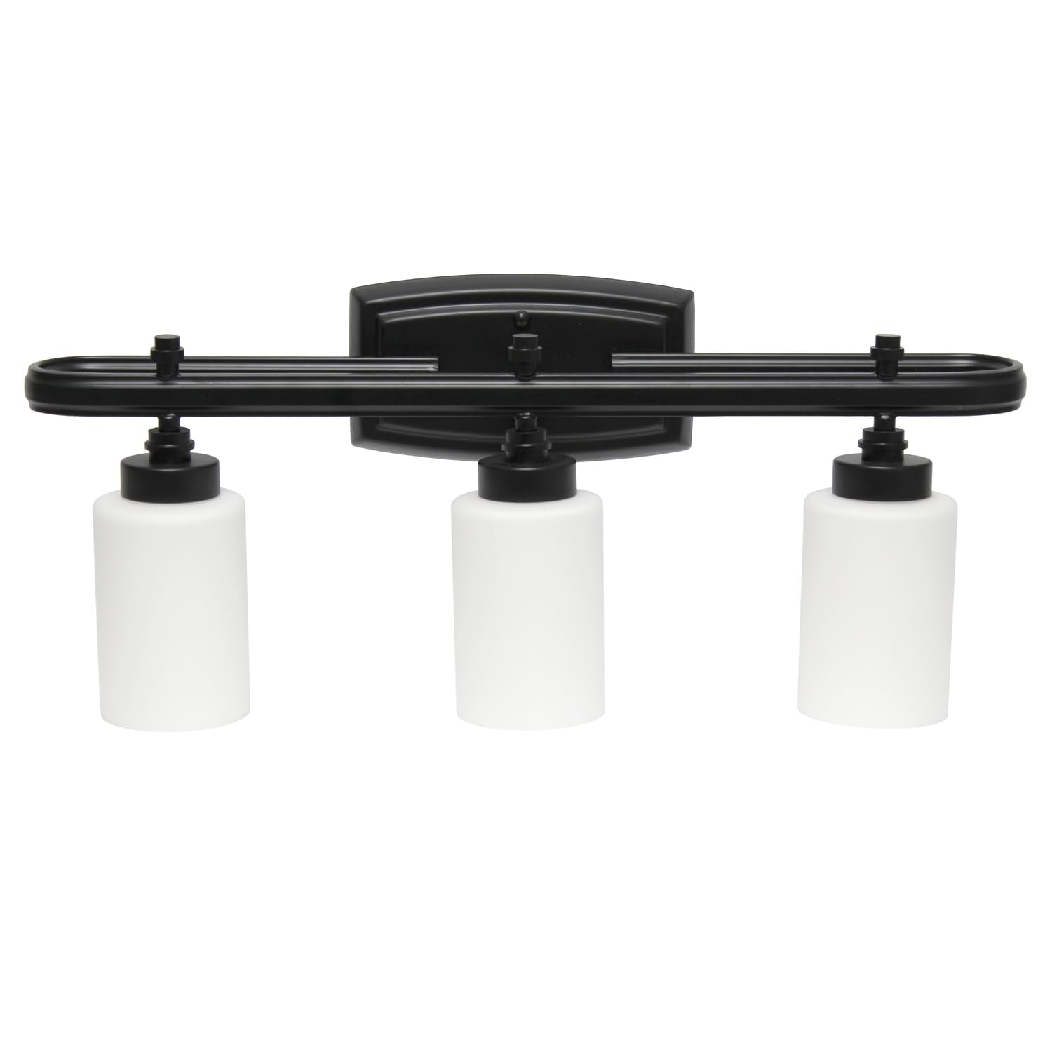 All The Rages Essentix 3-Light Metal Vanity Fixture With Opaque Shade In Black