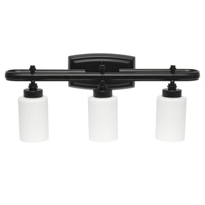 All The Rages Essentix 3-Light Metal Vanity Fixture With Opaque Shade In Black