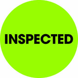 Tape Logic 2' Circle Label, 'Inspected', Fluorescent Green, Roll of 500 Stickers, for Inventory Control and Warehouse Organizati