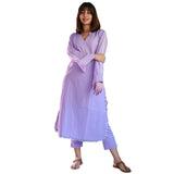 Anni Designer Women'S Rayon Blend Straight Solid Kurta With Pant (Janpad Purple_L_Purple_Large),Purple,L