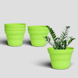 Yuccabe Italia Shera Ring 10 Inch Round Plastic Flower Pot Pack Of 6 Pcs Pots For Plants Plastic Gamley For Home Garden Seedling