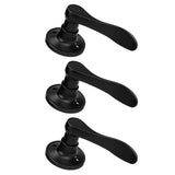 Gobrico Half Dummy Levers for Right-Handed Door, 3 Pack Matte Black Door Handles, Drop Style Decorative Door Knobs