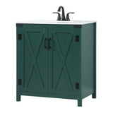 Elegant Decor Grant 30 Aluminum Mdf Single Bathroom Vanity In Green