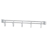 Alera SW59HB424SR Hook Bars for Wire Shelving, Five Hooks, 24Inch Deep, Silver, 2 Bars/Pack