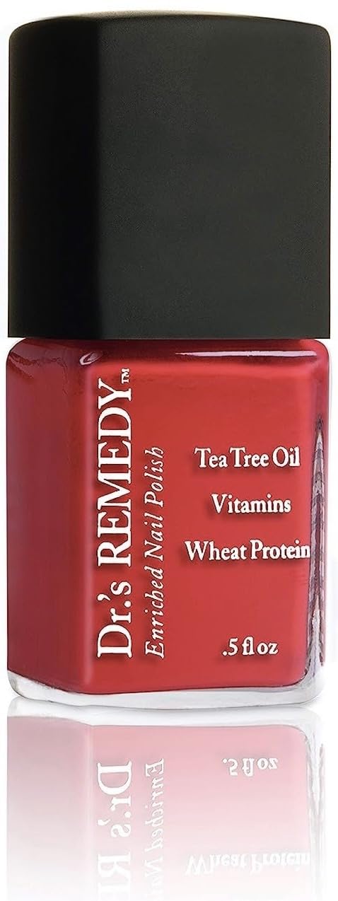 DrAs Remedy Nail Polish, All Natural Enriched Nail Strengthener Non Toxic and Organic - cLARITY coral Red