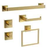 Gold Bathroom Hardware Accessories Set of 5 Pieces, 15.6 Inch Bath Towel Bar Set, 304 Stainless Steel Bathroom Hardware Set, Tow