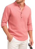 DEELMO Mens Cotton Blend Plain Long Sleeve Short Kurta | Mens Fashion Kurta Short, Gajari, Medium