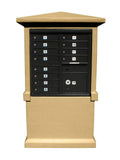 QualArc Stucco Cbu Mailbox Center, Tall Pedestal (Column Only) in Burnt Tuscan Color