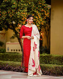 Gosriki Women'S Rayon Kurta Pant With Dupatta (Red_Xl-Go Xx-Large) X Large,Red,,B08PDDFLSK