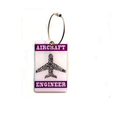 Pilot18 Aircraft Engineer Violet Yellow 3D Bag Tag For Captain Pilot