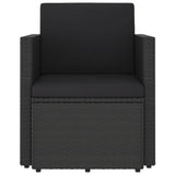 Vidaxl Patio Chair With Cushions - Stylish Poly Rattan Outdoor Furniture, Black, Comfortable And Durable For Garden, Balcony And Patio Setting
