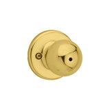 Kwikset Polo Interior Privacy Door Knob with Lock, Door Handle For Bathroom and Bedroom, Polished Brass Keyless Turn Lock Doorkn