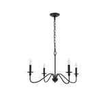 Living District Rohan 4-Light Mid-Century Metal Pendant In Matte Black